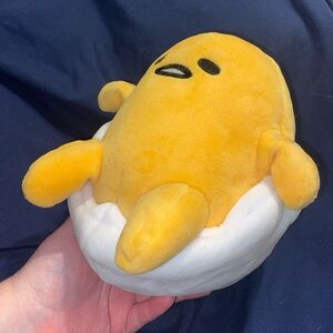 5/$25 Gudetama Squishy 8” Plush Relaxing in an Egg Shell Jazwares Sanrio
